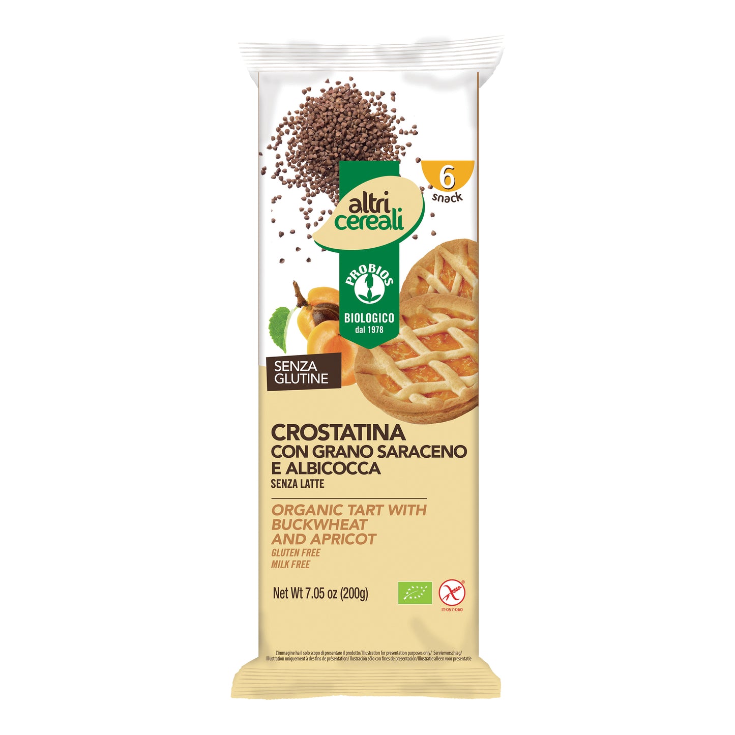 ALTRICEREALI Crostatine Saraceno Albicocca 200g