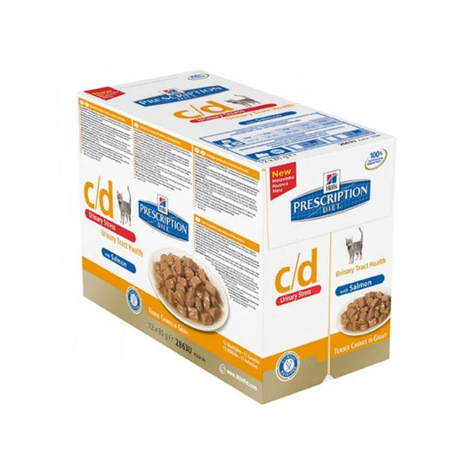 Hill's Prescription Diet c/d Urinary Stress Bustina Umido con Salmone Per Gatti 12x85g