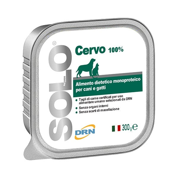 Drn Solo Cervo Alimento Dietetico Monoproteico Umido Per Cani/Gatti 300g
