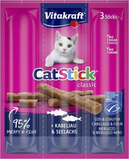 Vitakraft CatStick Gusto Merluzzo Snack Gatti Adulti Busta 3x18g