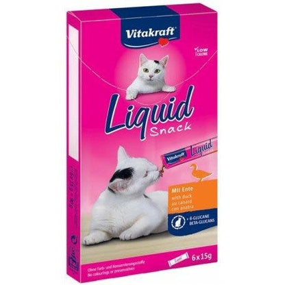Vitakraft Liquid Snack Gusto Anatra Con Beta-Glucani Per Gatti Adulti Bustine 6x15g