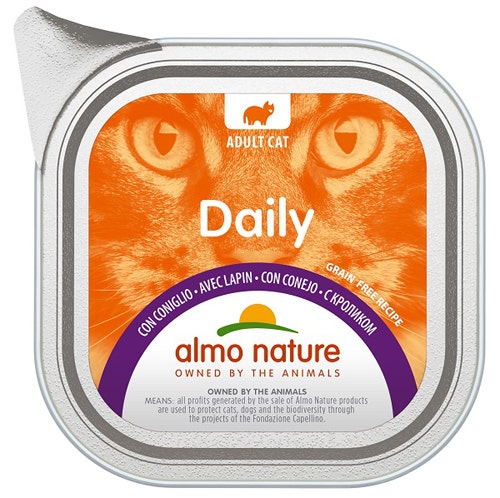 Almo Nature Daily Menu Cibo Umido Coniglio Gatti Adulti Vaschetta 100g