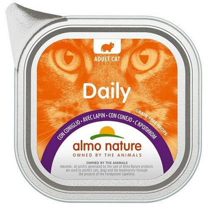 Almo Nature Daily Menu Cibo Umido Coniglio Gatti Adulti Vaschetta 100g