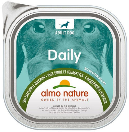 Almo Nature Daily Menu Cibo Umido Tacchino E Zucchine Cani Adulti Vaschetta 300g