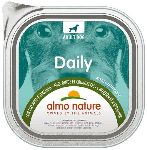 Almo Nature Daily Menu Cibo Umido Tacchino E Zucchine Cani Adulti Vaschetta 300g