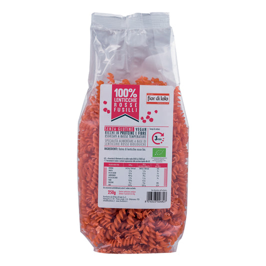 FIOR DI LOTO Fusilli Lenticchie Rosse Bio