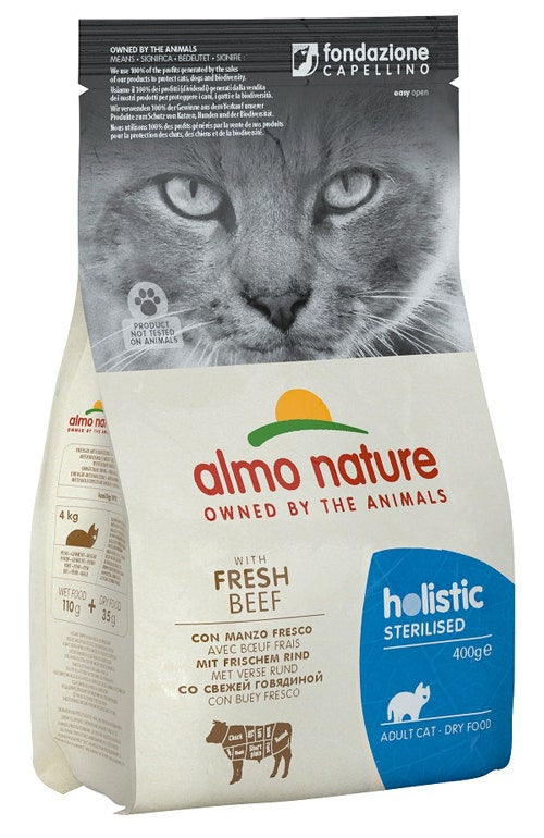 Almo Nature Sterilised Cibo Secco Con Manzo E Riso Per Gatti Adulti Sacco 400g