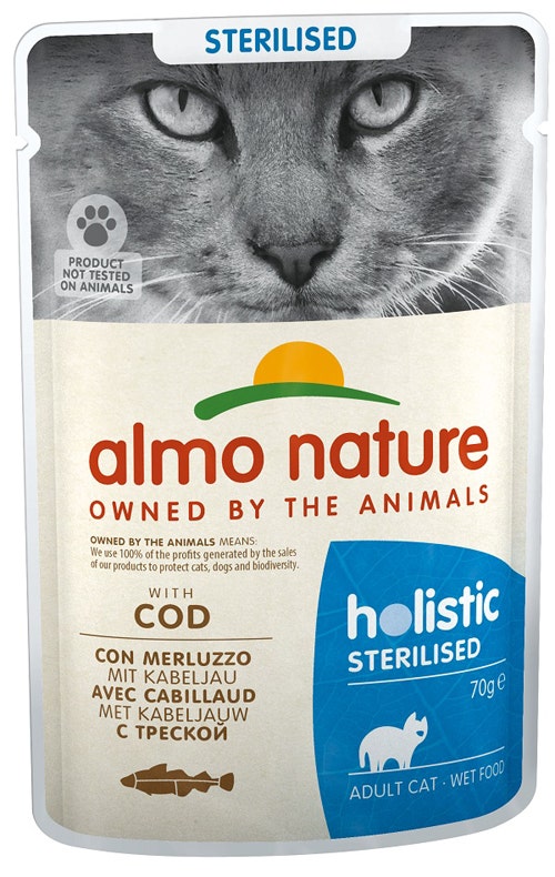 Almo Nature Sterilised Cibo Umido Merluzzo Per Gatti Adulti Sterilizzati Bustina 70g