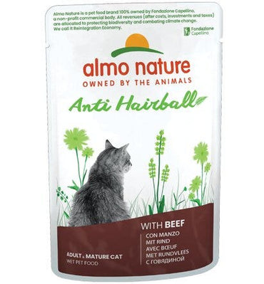 Almo Nature Anti Hairball Cibo Umido Manzo Per Gatti Adulti Bustina 70g