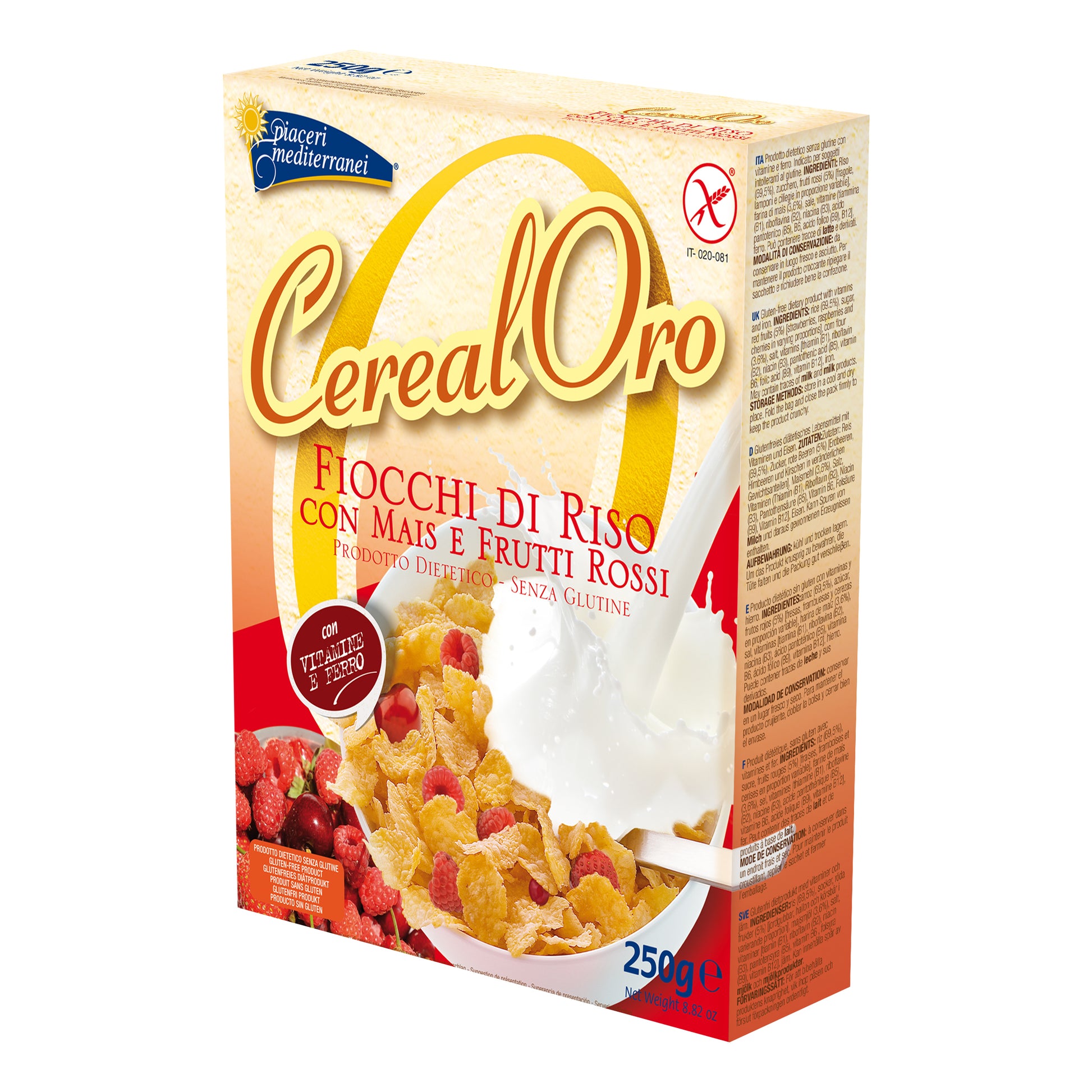 PIACERI MEDITERRANEI Cerealoro Fiocchi RisoMais Fr.Rossi 250