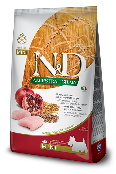 Farmina N&D Ancestral Grain Pollo E Melograno Cani Adulti Taglia Mini Sacco 800g
