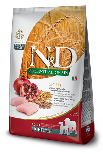 Farmina N&D Ancestral Grain Light Pollo E Melograno Cani Adulti Taglia Media E Grande Sacco 12kg