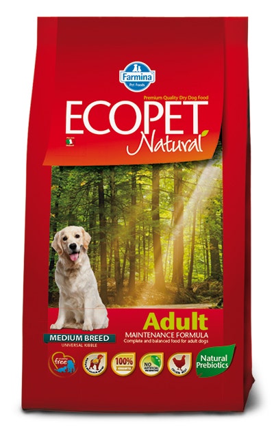 Ecopet Natural Adult Medium Cibo Secco Per Cani Adulti Sacco 12 Kg