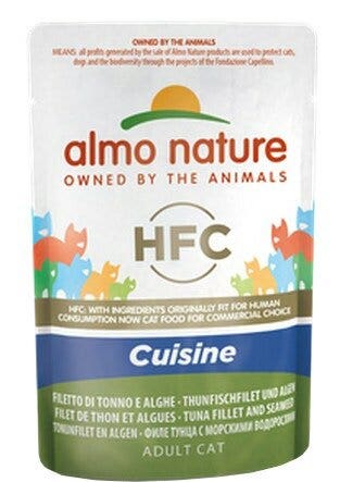 Almo Nature HFC Cuisine Cibo Umido Filetto Di Tonno E Alghe Per Gatti Adulti Bustina 55g