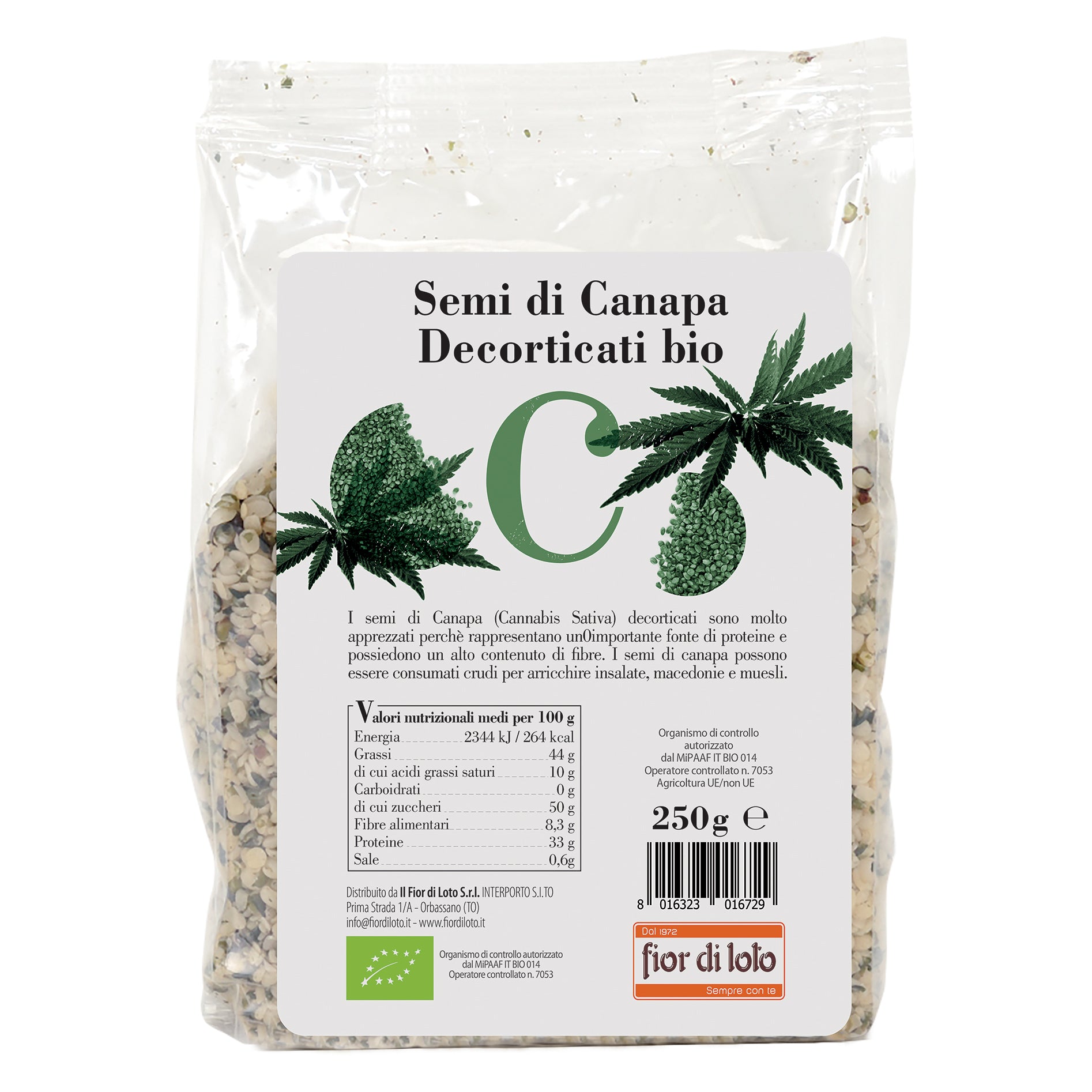 SEMI CANAPA DECORTIC BIO250G FDL