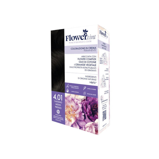 Flowertint Colorazione In Crema Permanente Colore 4,1 Castano Medio Freddo