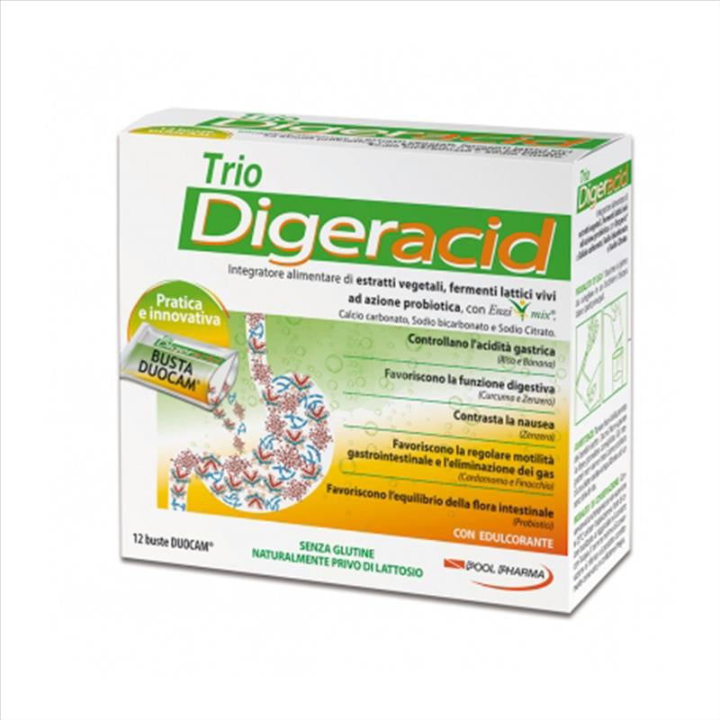 TRIO DIGERACID INTEGRATORE ALIMENTARE 12 BUSTINE