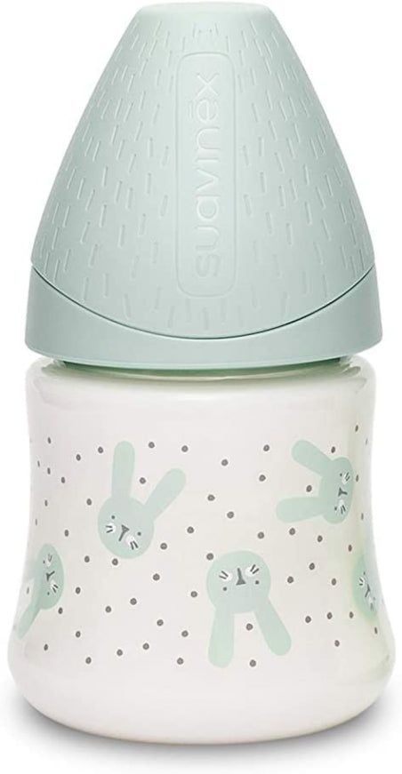 SUAVINEX HYGGE BIBERON VETRO 120ML FLUSSO LENTO S CON POIS VERDE