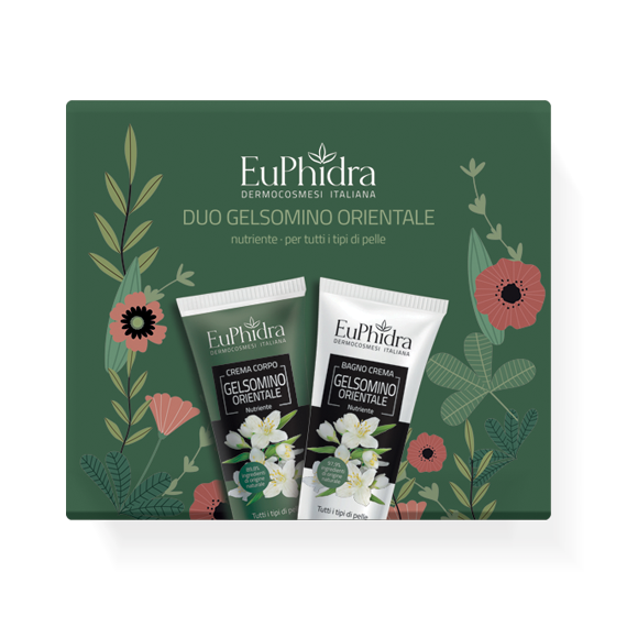 EUPHIDRA COFANETTO DUO GELSOMINO ORIENTALE: CREMA CORPO NUTRIENTE GELSOMINO ORIENTALE 75ML + BAGNO CREMA NUTRIENTE GELSOMINO ORIENTALE 75ML