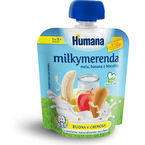 HUMANA MILKYMERENDA MELA BANANA E BISCOTTO 100 GRAMMI