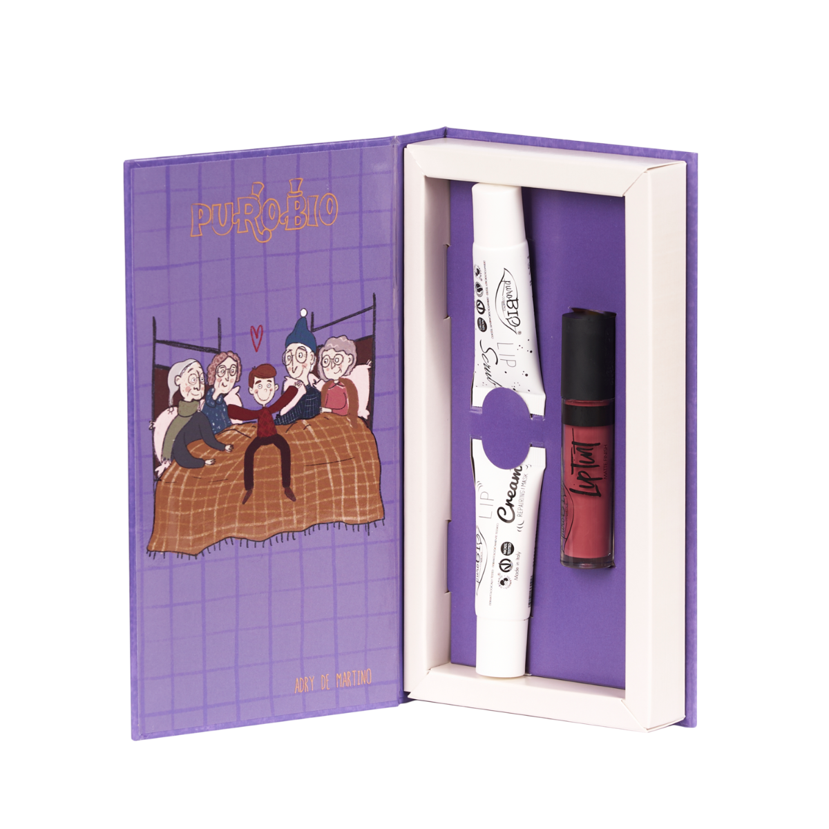 Purobio Kit La Fabbrica Di Cioccolato Rossetto+Scrub Labbra+Balsamo Labbra