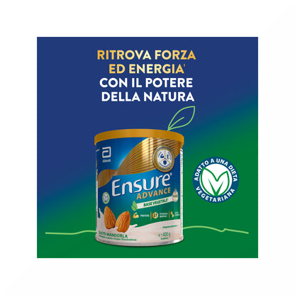 Ensure Advance Base Vegetale Integratore alimentare con Proteine Vegetali Gusto Mandorla 400g
