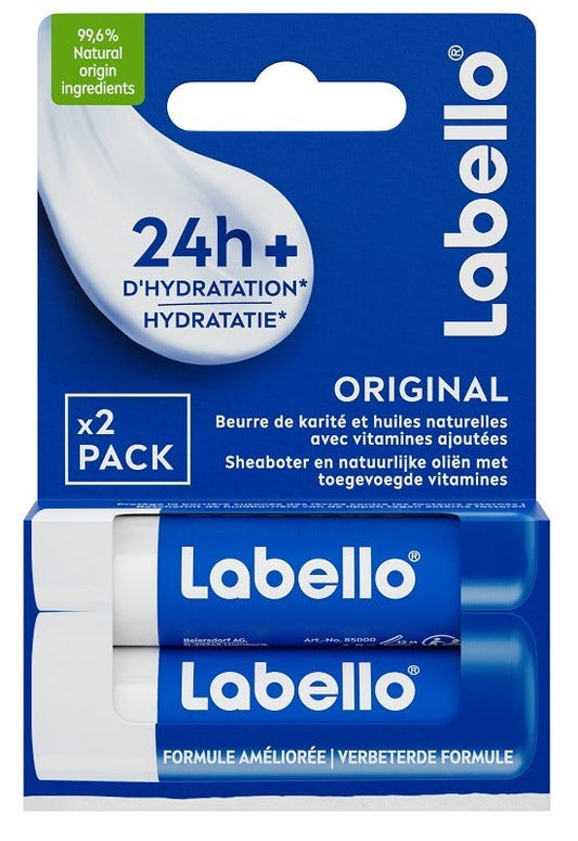 Labello Classic Care Duopack Balsamo Burrocacao Classico Fondente Sulle Labbra 2x4,8g