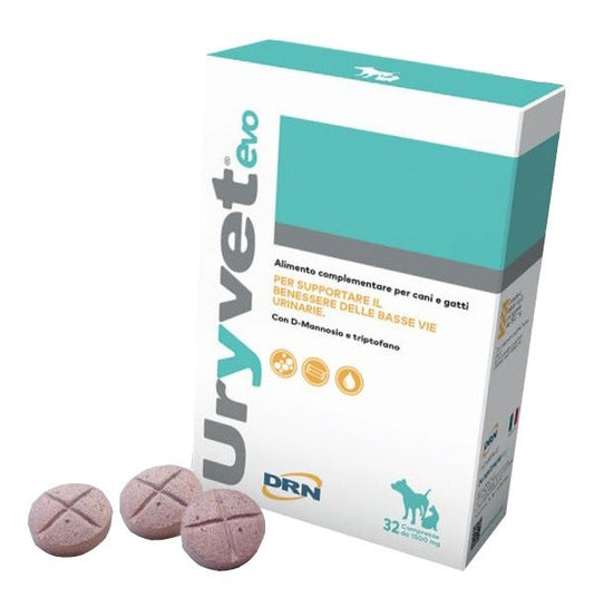 Uryvet Evo 1500mg Mangime Complementare Per Cani e Gatti 32 Compresse