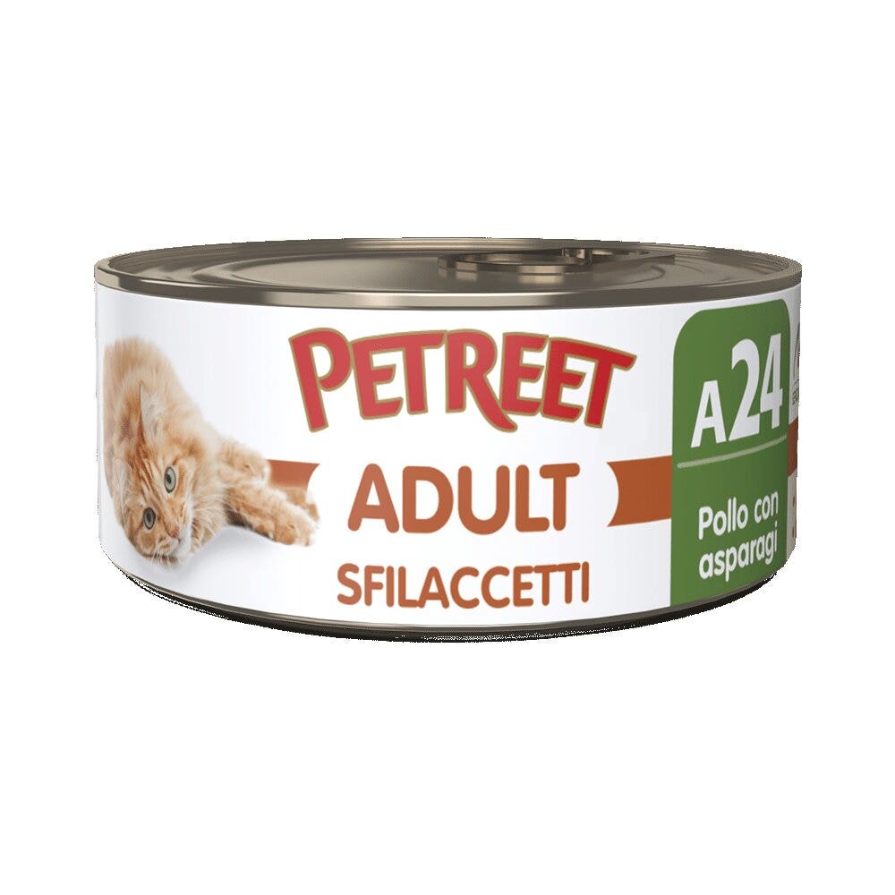 Petreet Adult Sfilaccetti Di Pollo Con Asparagi Per Gatti Lattina 70g