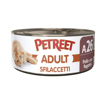 Petreet Adult Sfilaccetti Di Pollo Con Fegatini Per Gatti Lattina 70g