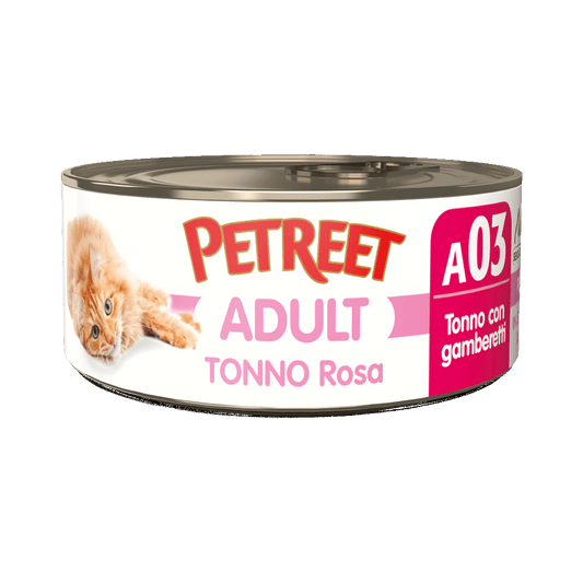 Petreet Adult Tonno Rosa Con Gamberetti Per Gatti Lattina 70g