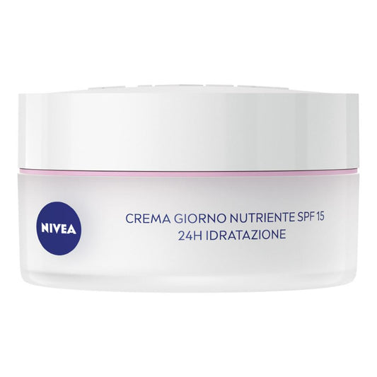 Nivea Crema Giorno Nutriente 24h Idratazione Spf15 Per Viso Idratante Pelle Secca 50ml