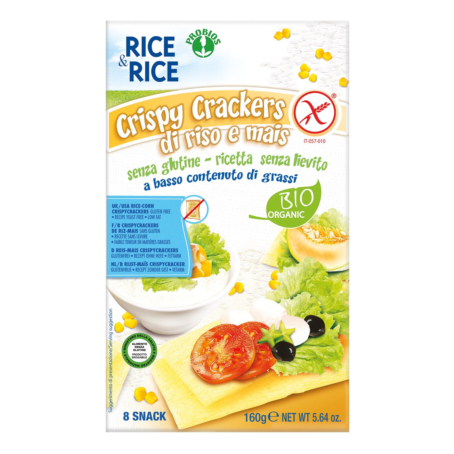 RICE & RICE Crispy Crackers Riso Mais 8x20g