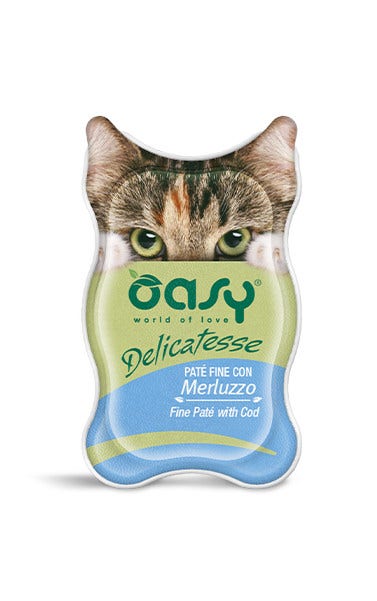 Oasy Wet Cat Delicatessse Patè Con Merluzzo Per Gatti 85g