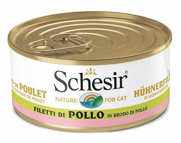 Schesir Filetti Di Pollo In Brodo Di Pollo Cibo Umido Gatti Adulti Lattina 70g