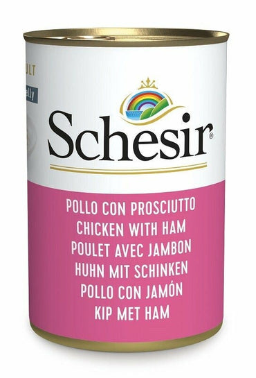 Schesir Filetti Di Pollo Con Prosciutto Cibo Umido Gatti Adulti Lattina 140g
