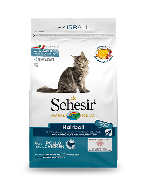 Schesir Hairball Crocchette Per Boli Di Pelo Gatti Adulti Ricco In Pollo Sacco 400 g