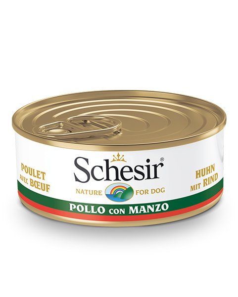 Schesir Pollo Con Manzo Cibo Umido Cani Adulti Lattina 150 g