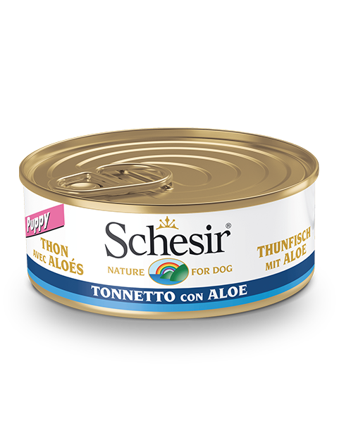 Schesir Tonnetto Con Aloe Cibo Umido Cani Cuccioli Lattina 150 g