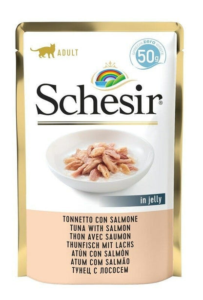 Schesir Tonnetto Con Salmone Cibo Umido Gatti Adulti Bustina 50g
