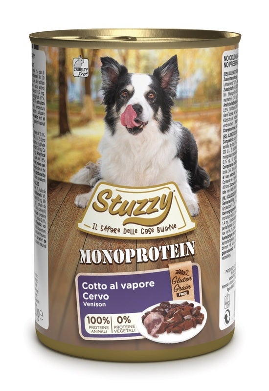 Stuzzy Monoprotein Al Cervo Cibo Umido Cani Adulti Barattolo 400g