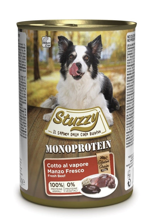 Stuzzy Monoprotein Al Manzo Cibo Umido Cani Adulti Barattolo 400g