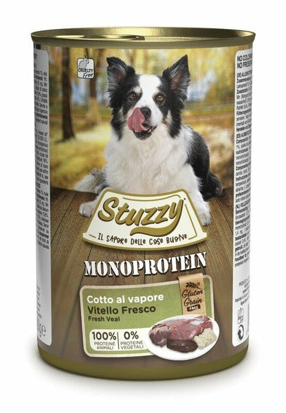 Stuzzy Monoprotein Al Vitello Cibo Umido Per Cani Adulti Barattolo 400g