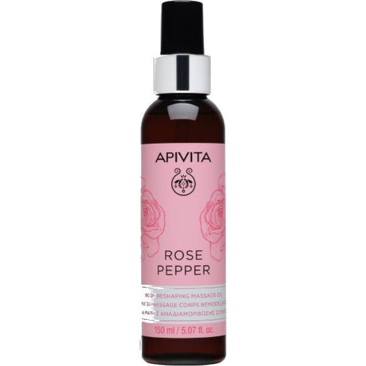 Apivita Olio Corpo Massaggio Rimodellante Pepe Rosa 150ml