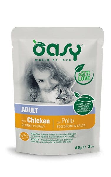 Oasy Bocconcini In Salsa Per Gatto Adult Con Pollo 85g