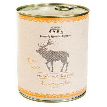 Barf Menu Completo Cibo Umido Trito Di Selvaggina Per Cani Lattina 800g