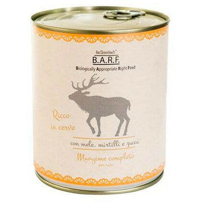 Barf Menu Completo Cibo Umido Trito Di Selvaggina Per Cani Lattina 800g
