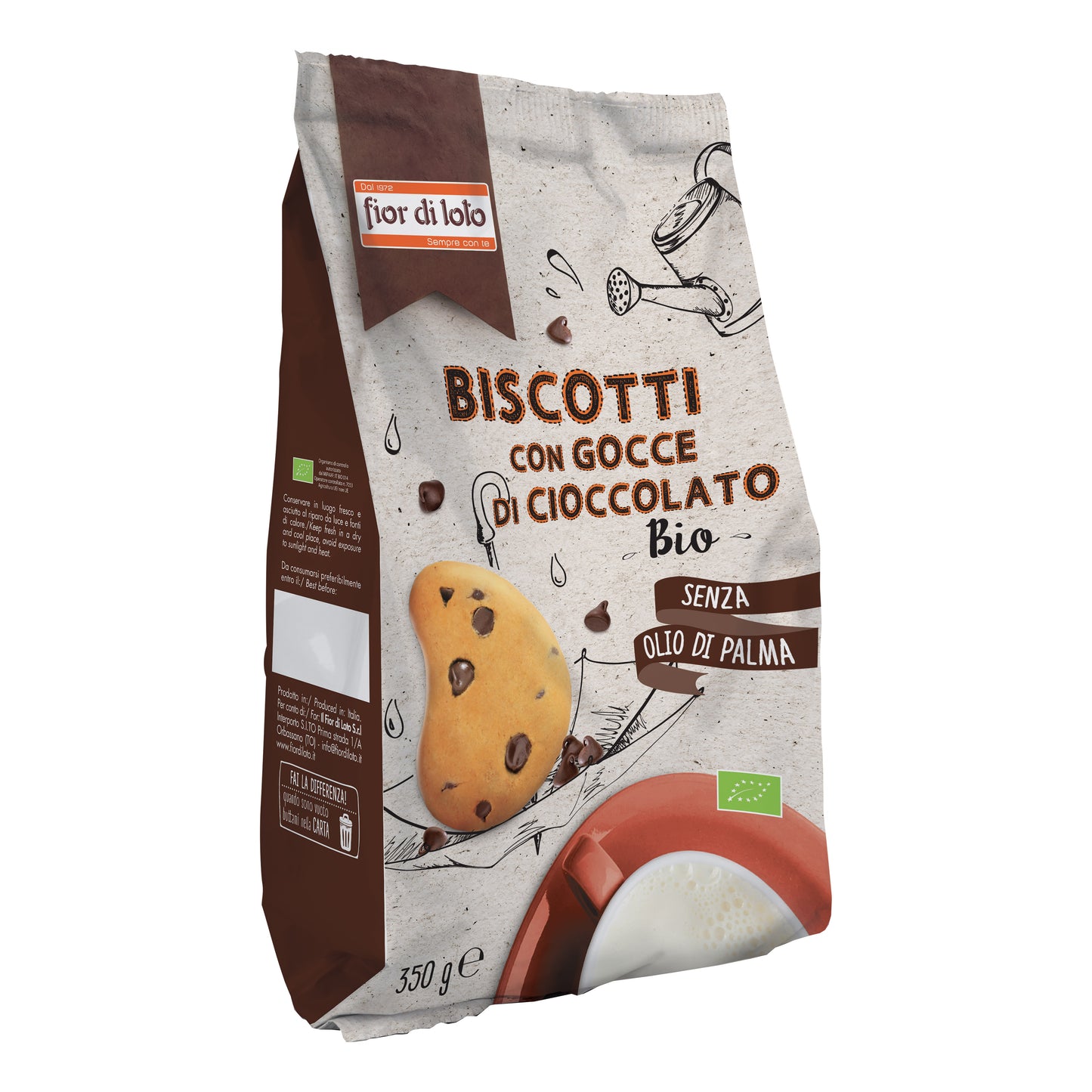 FIOR DI LOTO Biscotti Gocce Cioccolato Bio 350g