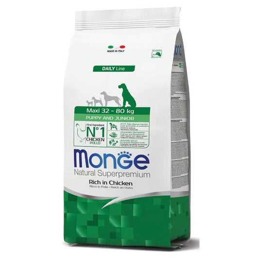 Monge Ricco Di Pollo Cibo Secco Per Cani Cuccioli Taglia Grande Sacco 3Kg