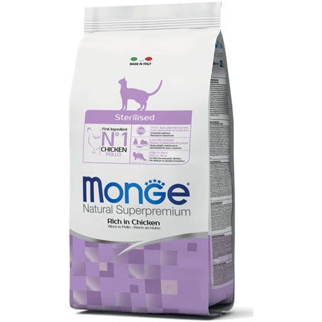 Monge Ricco Di Pollo Cibo Secco Gatti Adulti Sterilizzati Sacco 400g